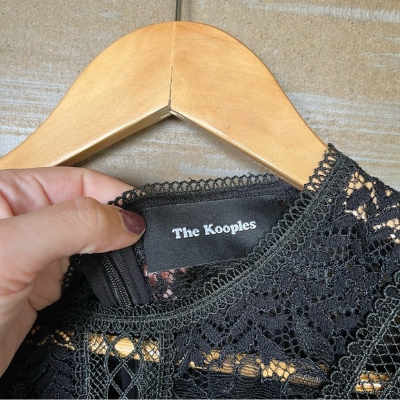 The Kooples Lace A Line Dress Black Career Preppy Cocktail Womens XS - Picture 3 of 5